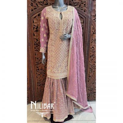 Lilac Georgette Organza Garara Suit