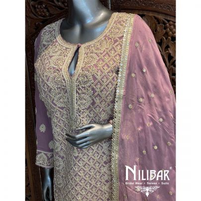Lilac Georgette Organza Garara Suit