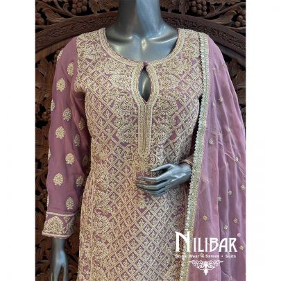 Lilac Georgette Organza Garara Suit