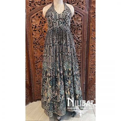 Black Georgette Sequin Gown