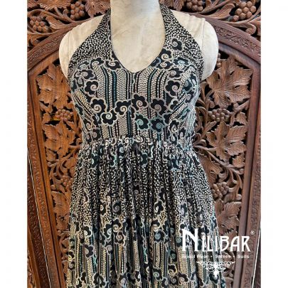 Black Georgette Sequin Gown