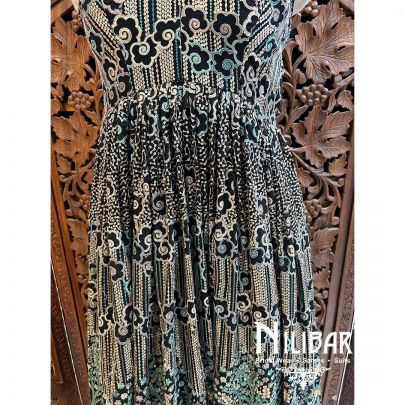 Black Georgette Sequin Gown