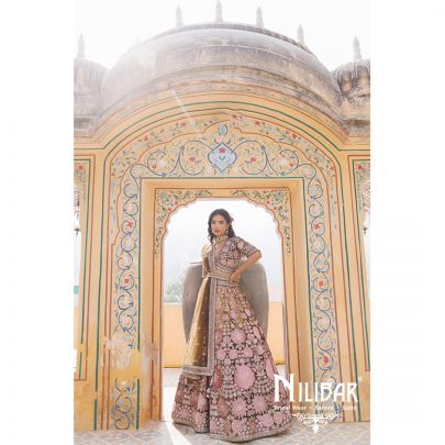 Mehandi Green Micro Velvet Net Lehenga