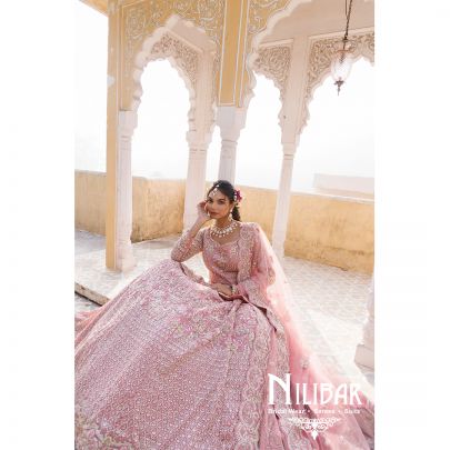 Pastel Pink Organza Net Lehenga