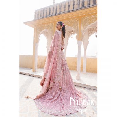 Pastel Pink Organza Net Lehenga