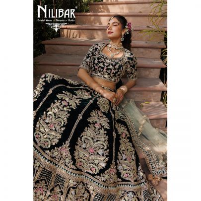 Bottle Green Bridal Lehenga