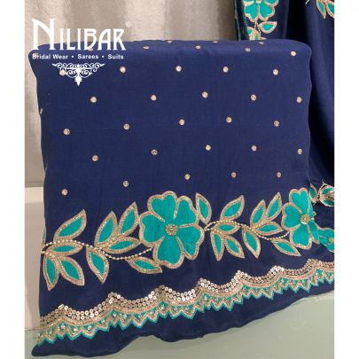 Indigo Blue Crepe Unstitched Suit