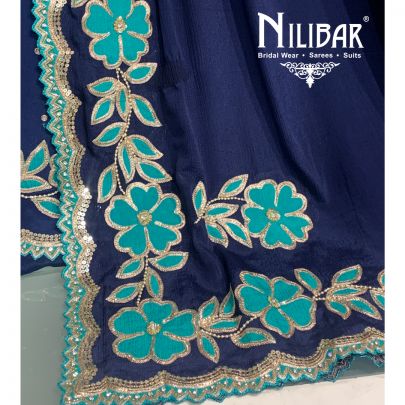 Indigo Blue Crepe Unstitched Suit