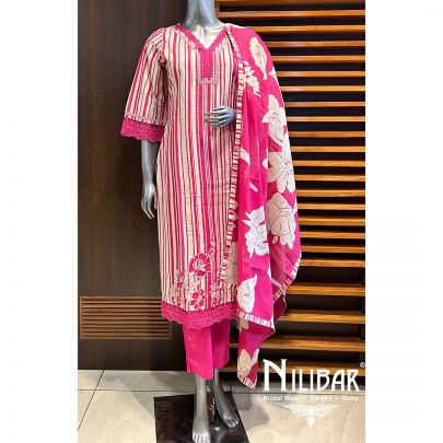 Skin And Pink Cotton Pant Suit