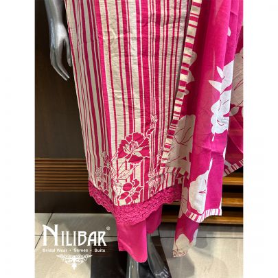 Skin And Pink Cotton Pant Suit