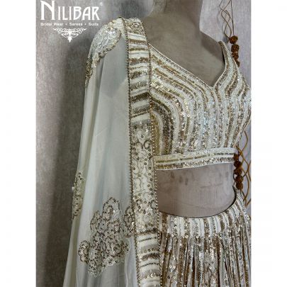 White Georgette Casual Lehenga