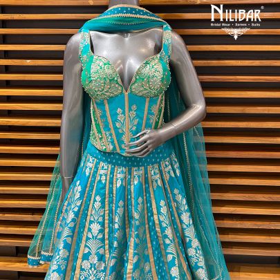 Blue Silk Lehenga