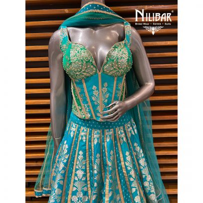 Blue Silk Lehenga