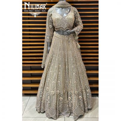 Tea Green Net Lehenga