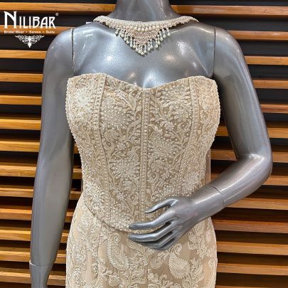Light Beige Georgette Indo-Western Set