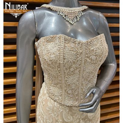 Light Beige Georgette Indo-Western Set