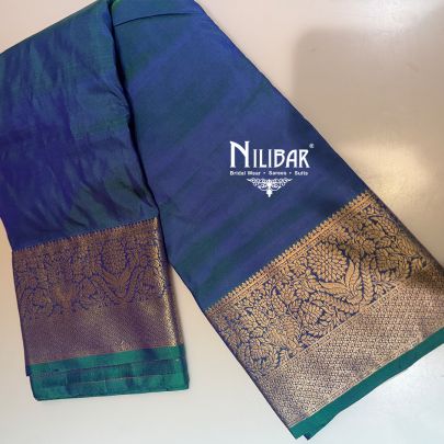 Peacock Blue Banarasi Silk Saree