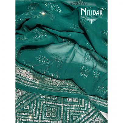 Bottle Green Georgette Unstitched Suit