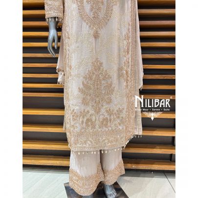 Ivory Lamé Silk Pant Suit