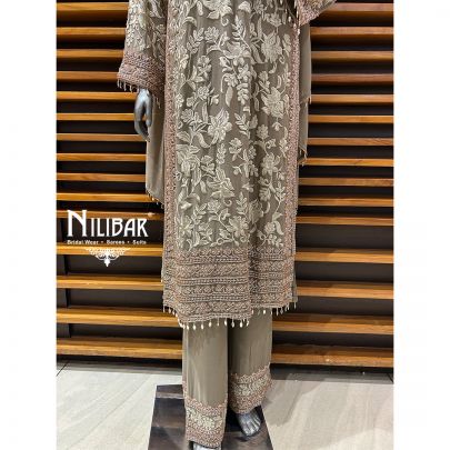 Mehandi Green Georgette Pant Suit