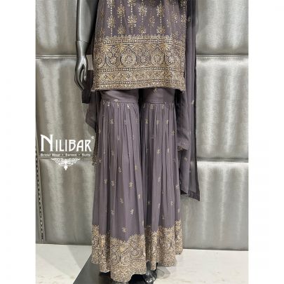 Heather Purple Georgette Garara Suit