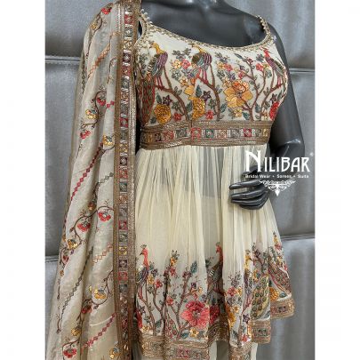 Ivory Peplum Georgette Garara Suit