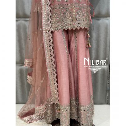 Light Pink Silk Palazzo Suit