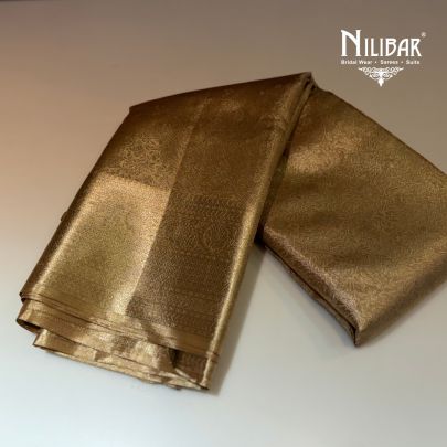 Beige Gold Silk Traditional Saree