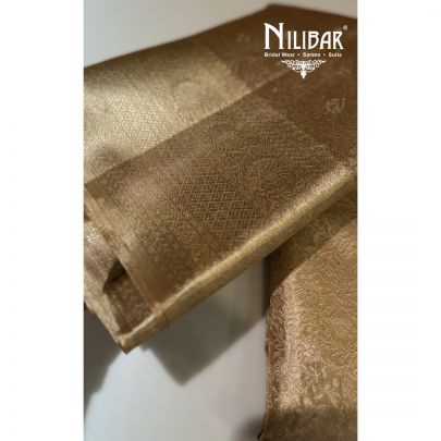Beige Gold Silk Traditional Saree