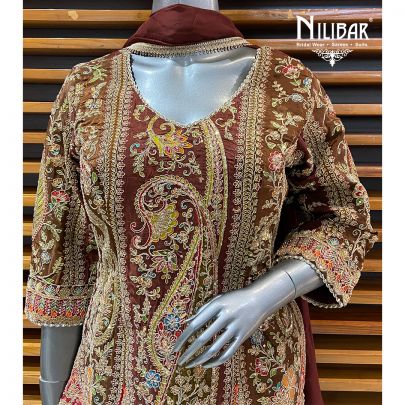 Brown Crepe Garara Suit