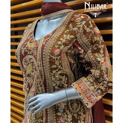 Brown Crepe Garara Suit
