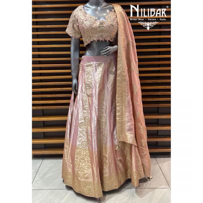 Rosegold Banarasi Silk Lehenga