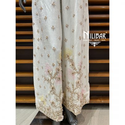 Off White Silk Jumpsuit Set