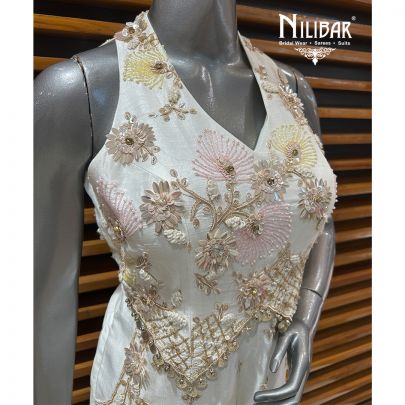 Off White Silk Jumpsuit Set