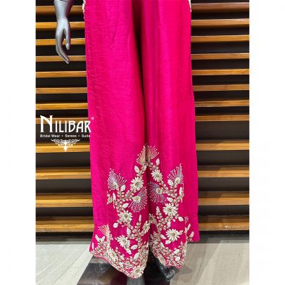 Magenta Silk Jumpsuit Set