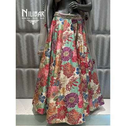 Beige Silk Embroidered Lehenga