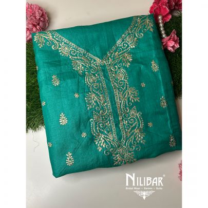 Jungle Green Silk Unstitched Suit