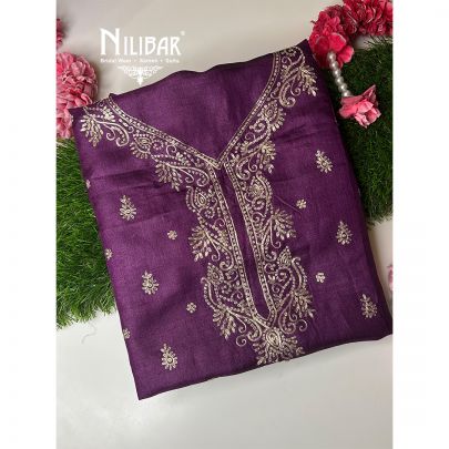 Grape Purple Silk Unstitched Suit