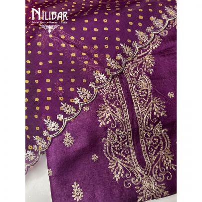 Grape Purple Silk Unstitched Suit