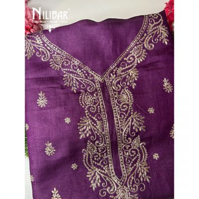 Grape Purple Silk Unstitched Suit
