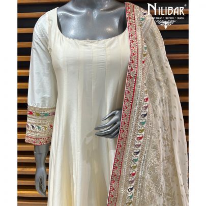 Cream Silk Anarkali Suit