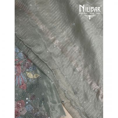 Powder Blue Tissue Unstitched Suit