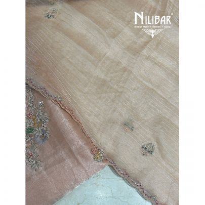 Peach Tissue Unstitched Suit
