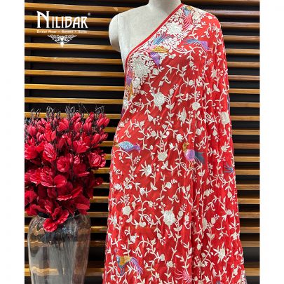 Red Georgette Hand Work Dupatta