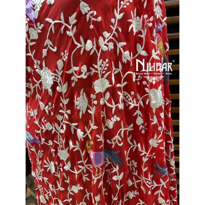 Red Georgette Hand Work Dupatta