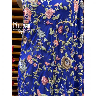 Navy Blue Georgette Hand Work Dupatta