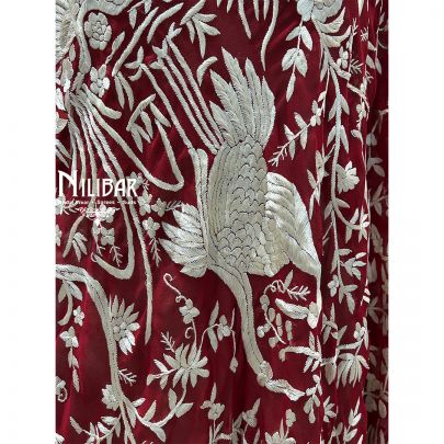 Maroon Georgette Hand Work Dupatta