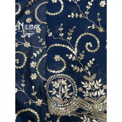Midnight Blue Georgette Unstitched Suit