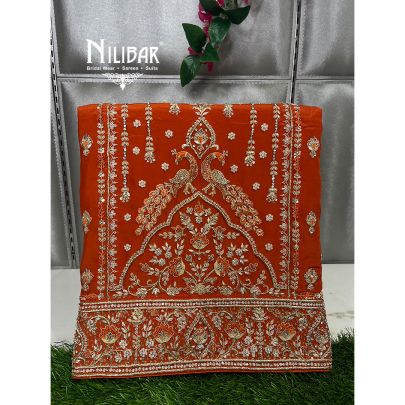 Rust Orange Crepe Unstitched Suit