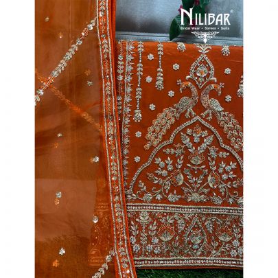 Rust Orange Crepe Unstitched Suit